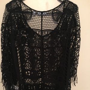 Black lace shawl